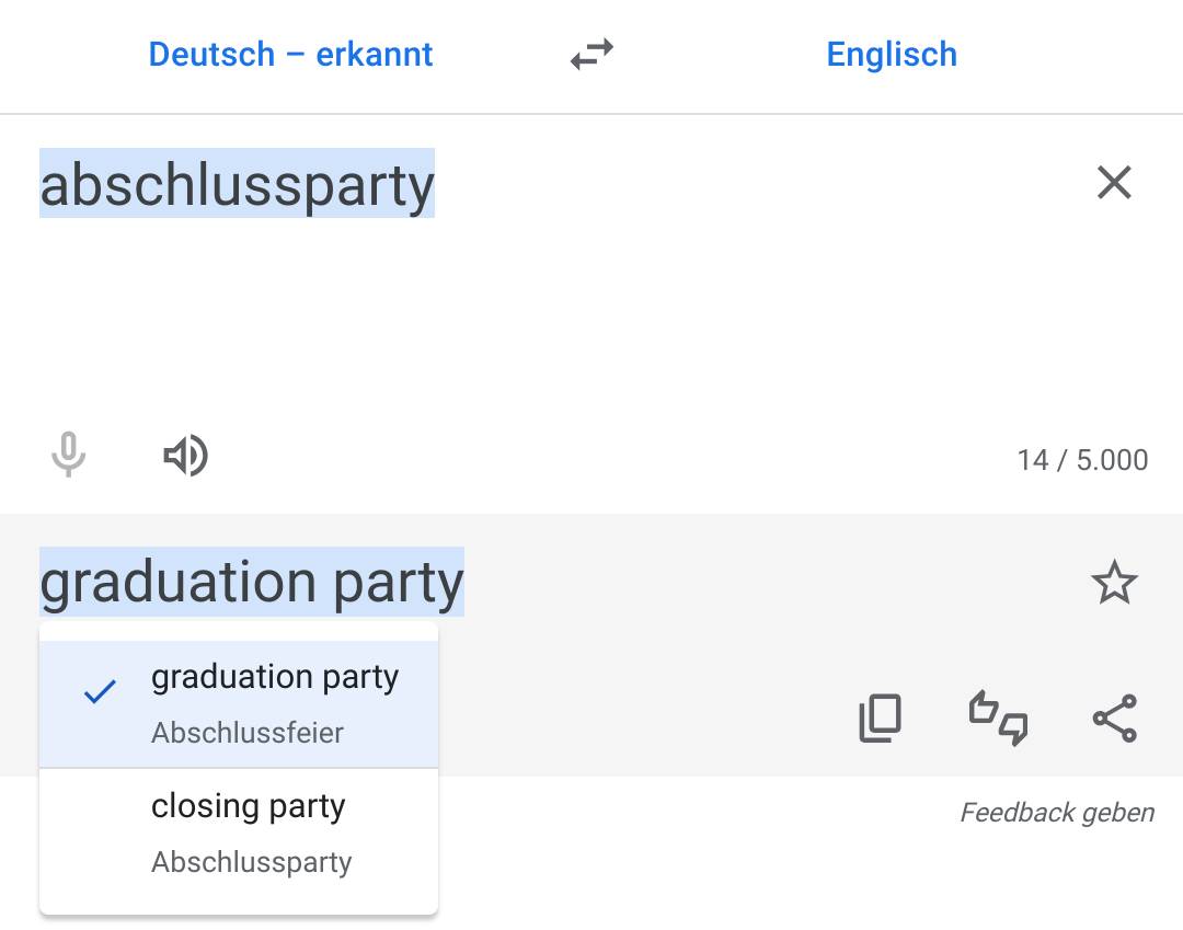 fitting suggestion is "closing party"