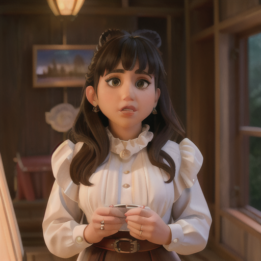 AI generated image of Nadja from WWDITS in the style of a Disney character