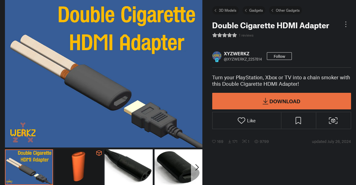 double cigarette HDMI Adapter