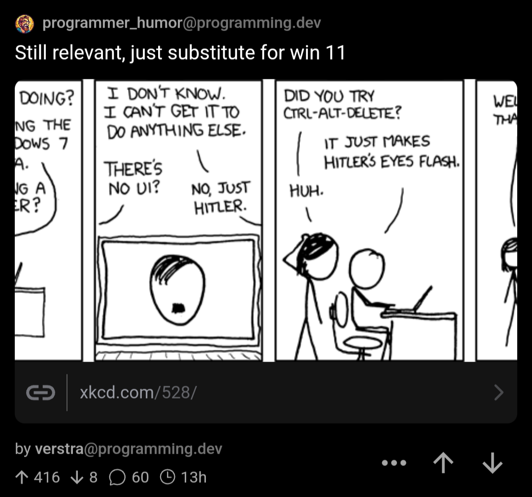 the middle 2 frames of the xkcd comic