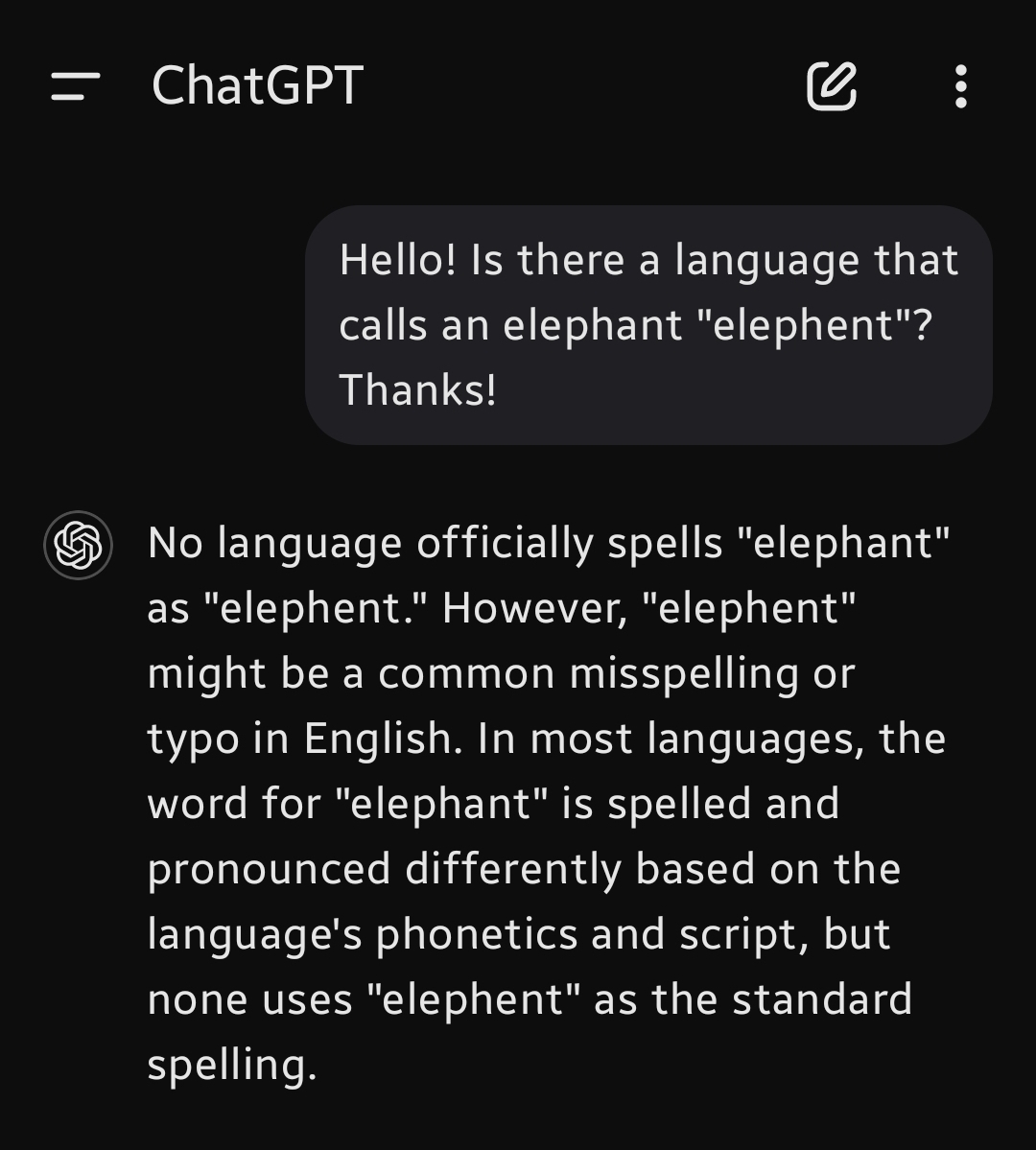 ChatGPT query