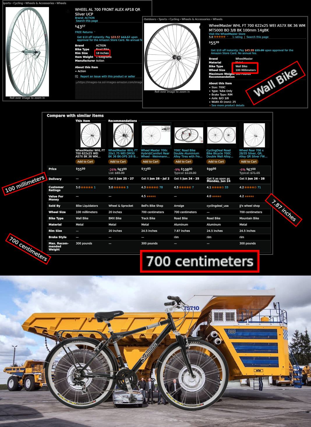 700cm wheels for a mine truck-sized bike